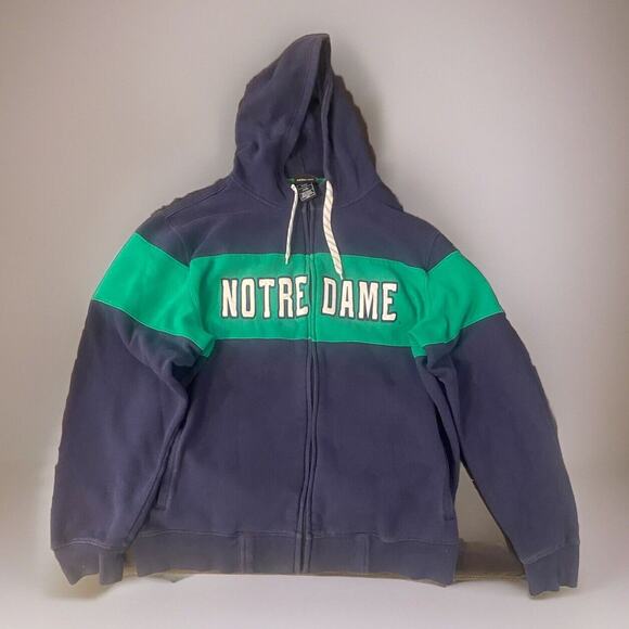 Norte Dame Zip Up Hoodie Size Large - Picture 1 of 5
